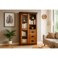 HIGHBOARD LIBRO - Braun/Naturfarben, Akazienholz/Holz (100/175/45cm) - SAM