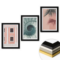 WANDBILDER 3er-Set - 20x30 cm Schwarzer Rahmen - Pastellfarbene Spiralarchitektur - Schwarz, Kunststoff (20/30cm) - ArtPrintCave