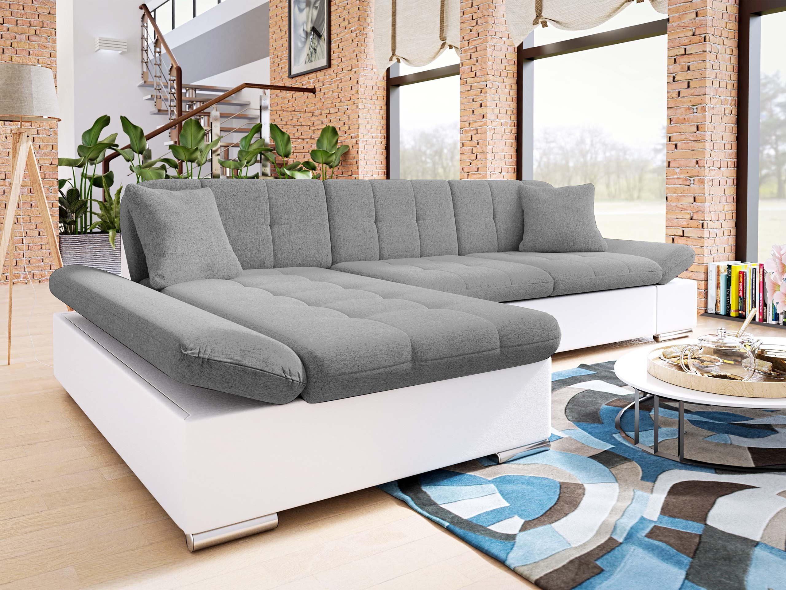 Thumbnail - Mirjan24 Ecksofa, Weiß, Grau, Textil, 5-Sitzer, links montierbar, L-Form,Rechteckig, 278x161 cm, Wohnzimmer, Sofas & Cou...