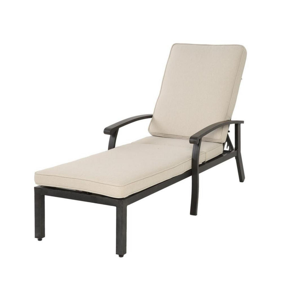 GARTENLIEGE Sonnenliege,5-Fach höhenverstellbare Rückenlehne,Beige - Beige, Metall (58/100/204cm) - LVHOM