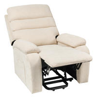 ELEKTRISCHER FERNSEHSESSEL mit Fußstütze Stoff Hellbeige Rise - Beige, Textil (80/105/91cm) - Beliani