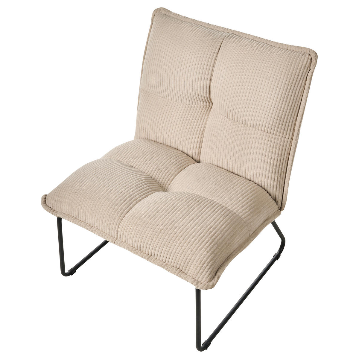 SESSEL 2er-Set Beige Bjasta - Beige/Schwarz, Textil (70/85/63cm) - Beliani