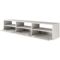 TV-LOWBOARD hängend, 3 Klappen und Ablagen, Weiß, 150 cm - Weiß, Holzwerkstoff (150.1/30/30cm) - Selsey