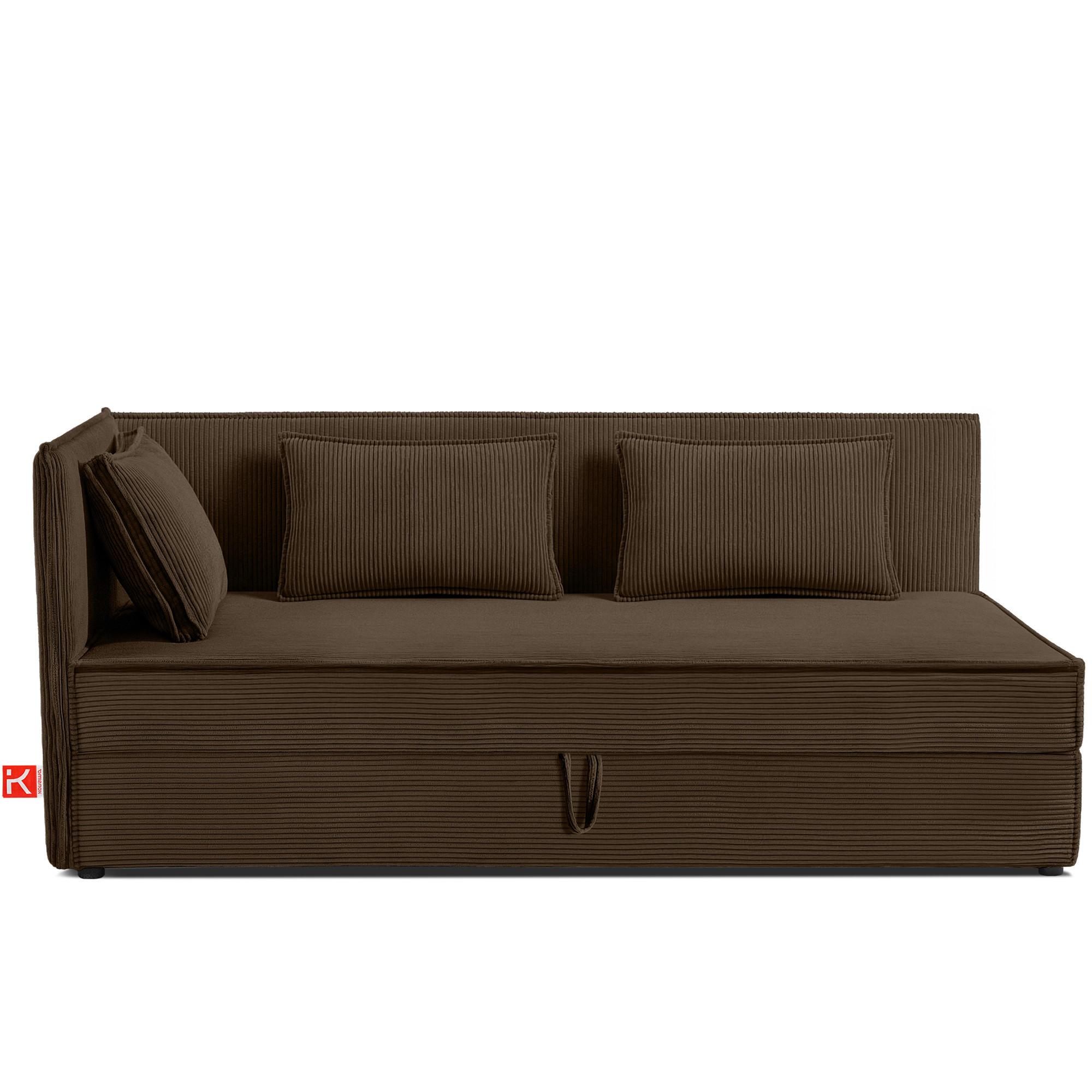 JUGENDBETT ROTI Einzelbett mit Bettkasten, 90x200cm, Bett mit Bonellmatratze, mit Rückenlehne - Dunkelbraun/Schwarz, Holz/Holzwerkstoff (92/200cm) - KONSIMO®