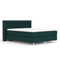 BOXSPRINGBETT Lavello Grün 200/200 cm mit Latex-Topper - Silberfarben/Grün, Holz/Holzwerkstoff (200/200cm) - Maison de Reve