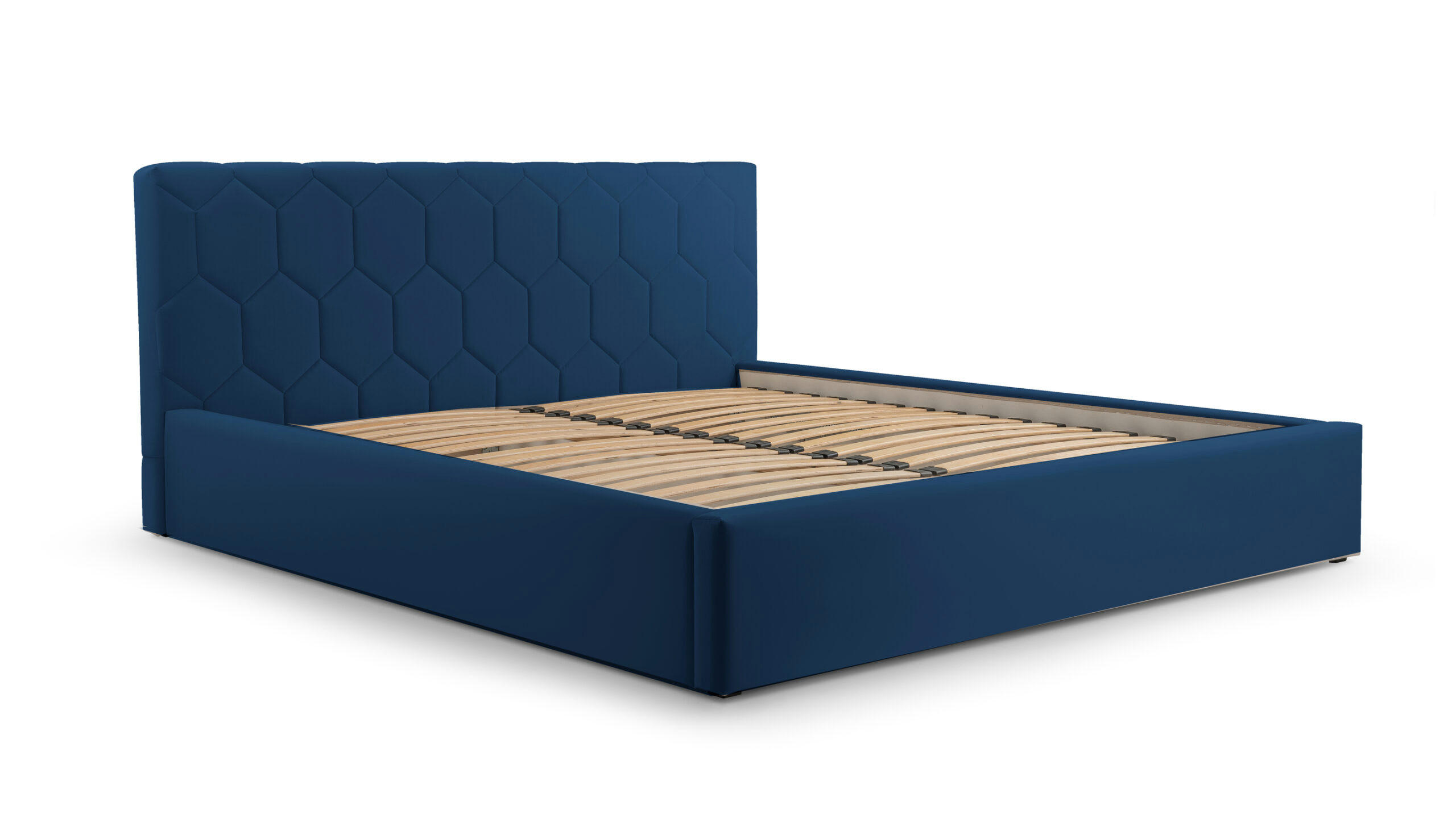 POLSTERBETT Bett 02 - 140x200 - Marine - Dunkelblau, Holz/Textil (140/200cm) - Möblo