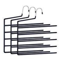 MEHRFACHHOSENBÜGEL Set - Schwarz, Kunststoff/Metall (32/35/0.5cm) - Relaxdays