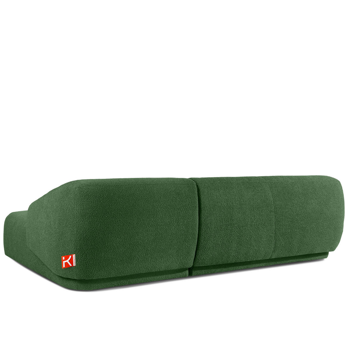 ECKSOFA RECHTS VIRA, Grün, Bouclé - Schwarz/Grün, Holz/Holzwerkstoff (300/160cm) - KONSIMO®