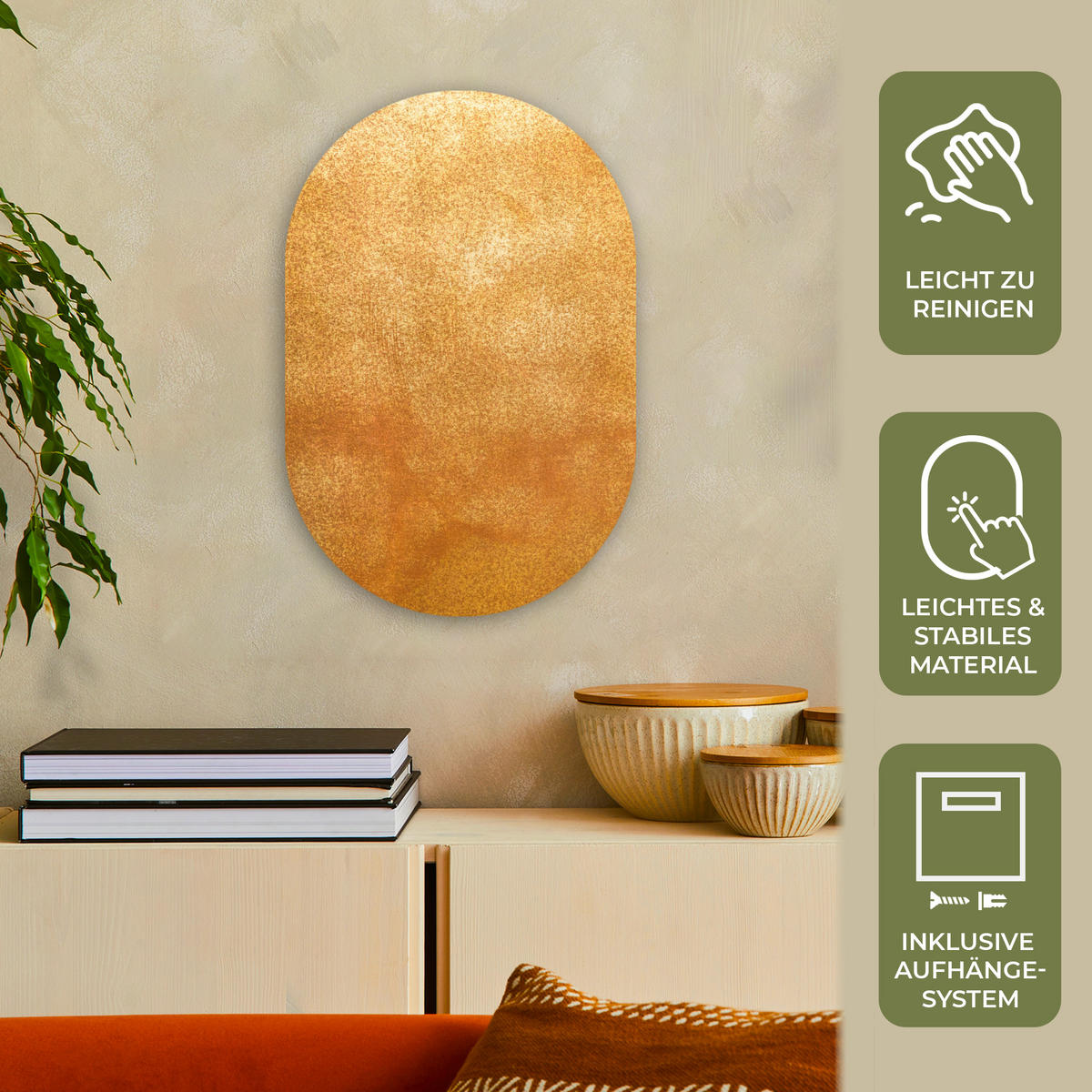 WANDBILD Eisen - Rost - Gold - Metall - Luxus 40x60 cm - Goldfarben, Kunststoff (40/60cm) - MuchoWow