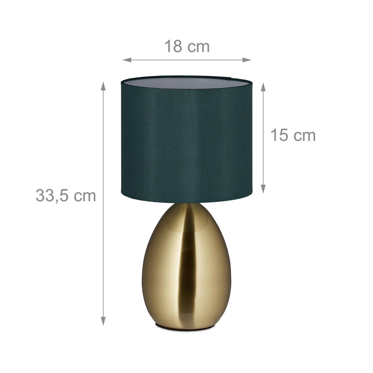 TISCHLAMPE - Multicolor, Kunststoff/Textil (18/18/33.5cm) - Relaxdays