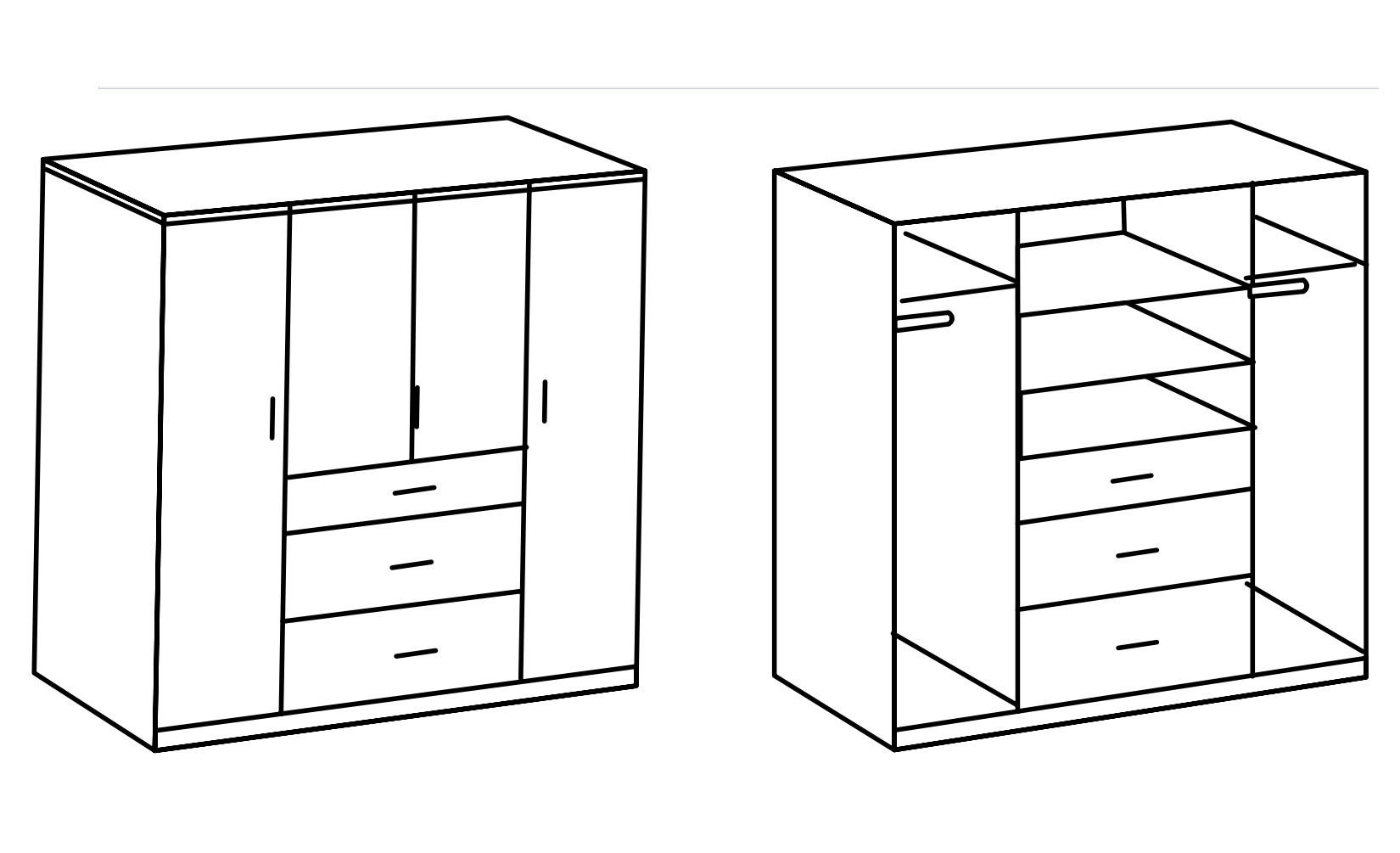 KLEIDERSCHRANK Click in Plankeneiche mit Grafit - Drehtürenschrank 179 cm Breite ohne Spiegel - Braun, Holzwerkstoff (179/199/58cm)