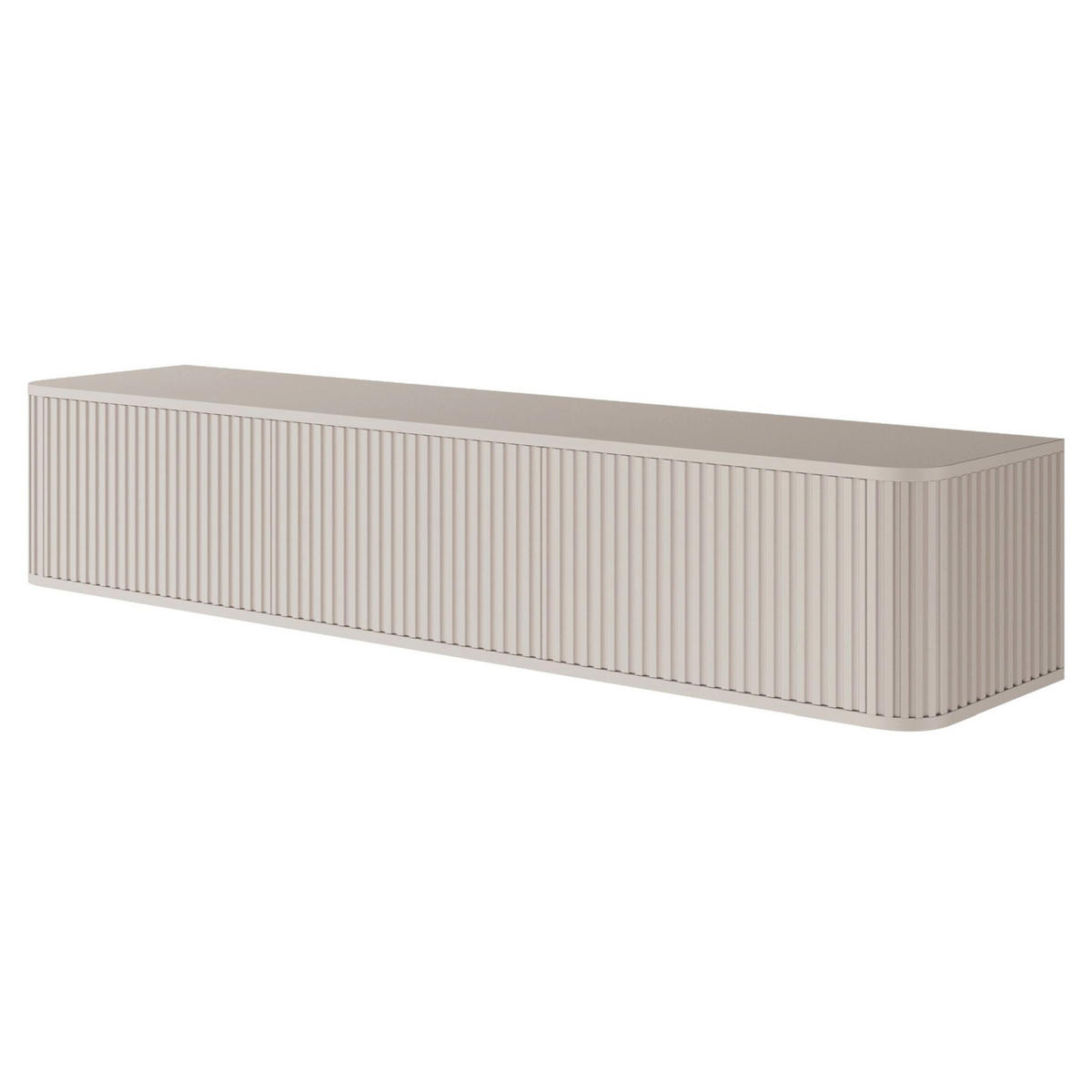 TV-HÄNGEBOARD Ovarlo Greige mit geriffelten Fronten 163/49/38 cm - Taupe, Holzwerkstoff (163.2/31.2/38cm) - Selsey