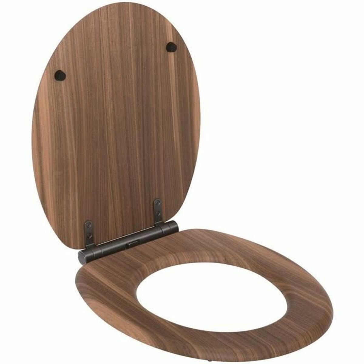 TOILETTENABDECKUNG Nussbaumholz - Braun, Holz (38.3/4.9/46cm) - Gelco