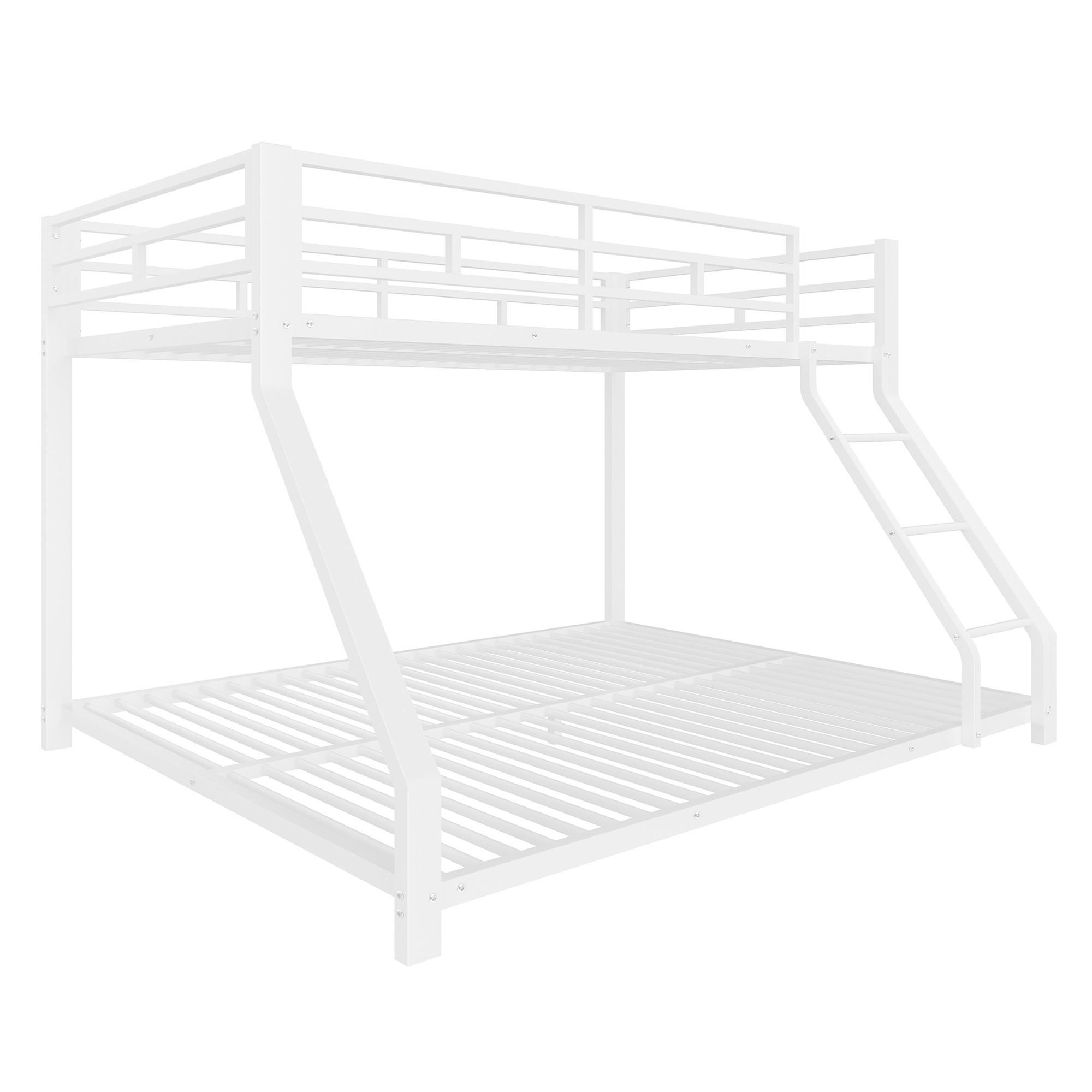 BETT Etagenbett Metall Weiß 90x200/140x200 cm - Weiß, Metall (90/200cm) - ComfortXL