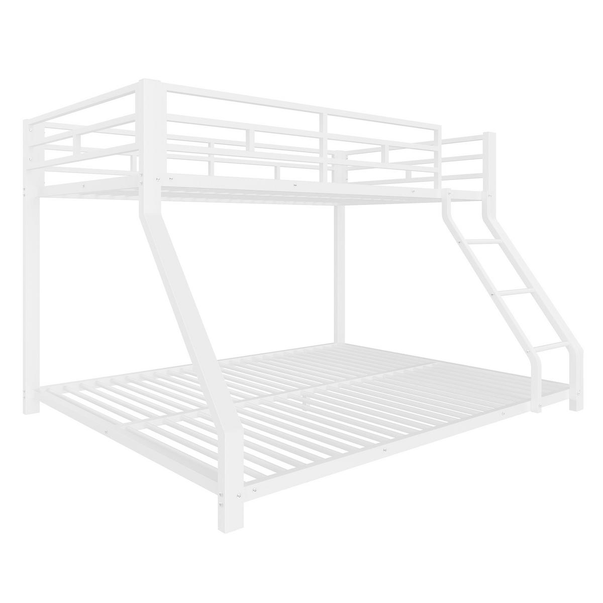 ETAGENBETT 90x200cm + 140x200cm Weiß Metall EN747 zertifiziert - Weiß, Metall (140/200cm) - FLIEKS