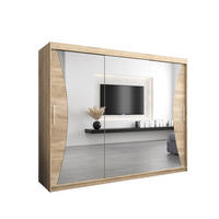 SCHWEBETÜRENSCHRANK 200/250/62 3-türig - Silberfarben/Sonoma Eiche, Holz/Kunststoff (250/200/62cm) - Abiks Möbel