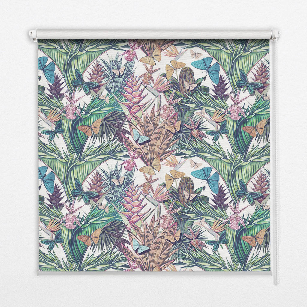 TULUP VNITŘNÍ roleta - okenní roleta - roleta - 100x140 cm - Motýli na květinách