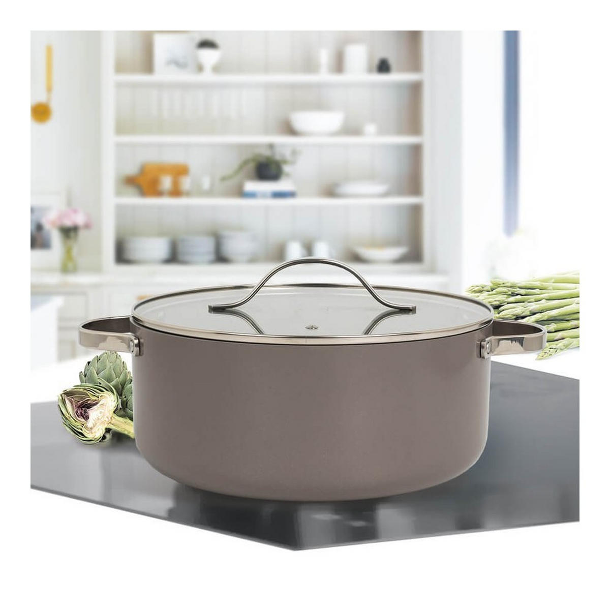 TOPF Grau 28/18/9 cm MR400918 - Grau, Metall (18cm) - Maestro 
