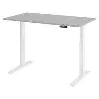 SCHREIBTISCH elektrisch XMKA 80/140/74 cm in Grau/Weiß - Weiß/Grau, Holzwerkstoff (80/140/74cm) - bümö
