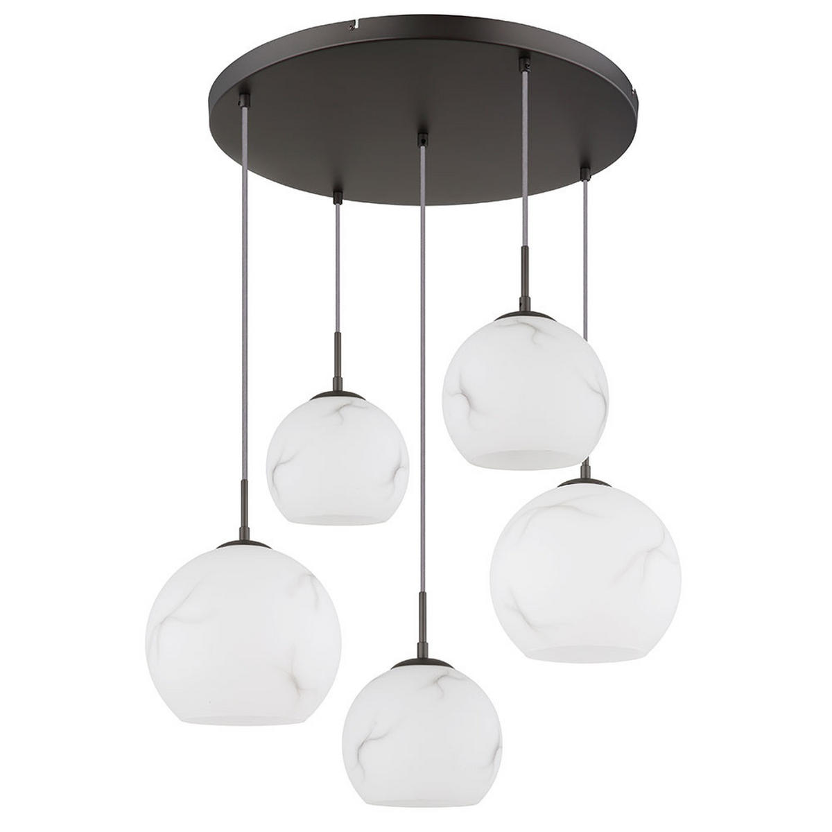 HÄNGELEUCHTE RAGUSA Metall, Schwarz, Glas Pendelleuchte - Schwarz, Glas (70/75/120cm) - Globo Lighting