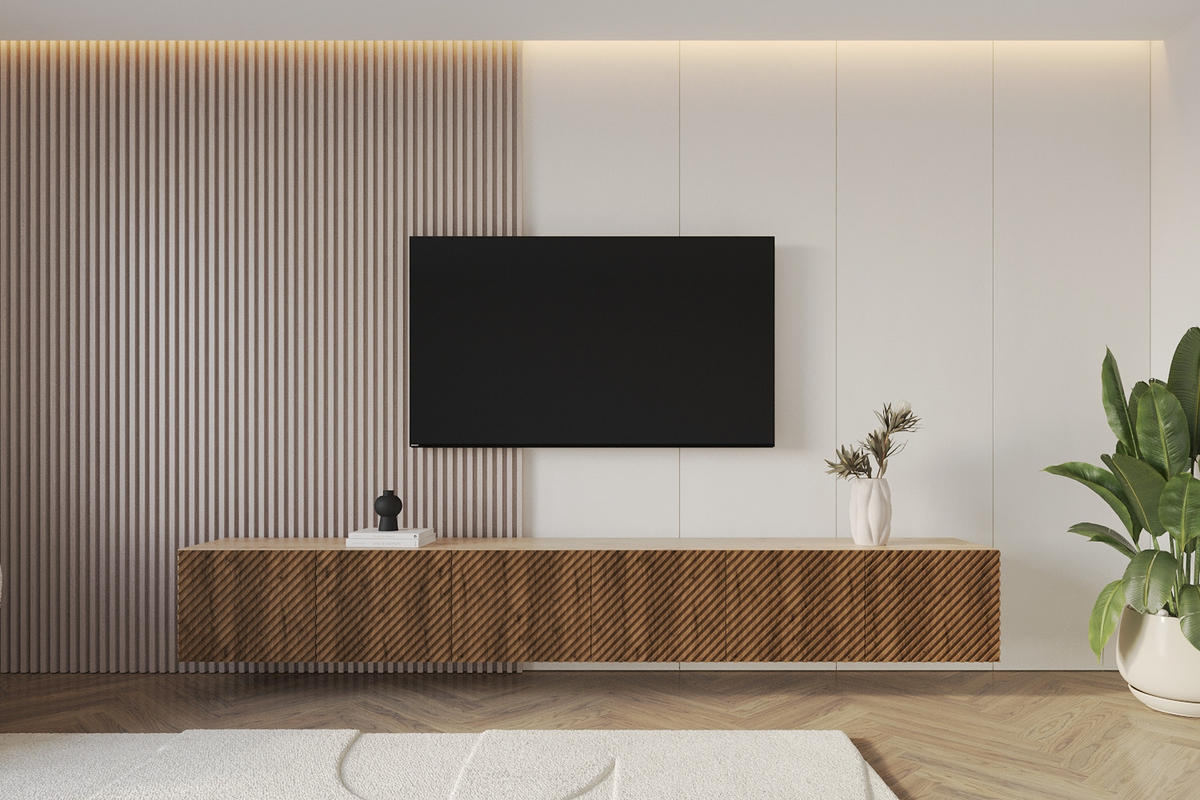 LOWBOARD ZENO-W 3x100x40x41 cm - Artisan / Katania - Weiß, Holzwerkstoff (300/40/41cm) - ALTDECOR