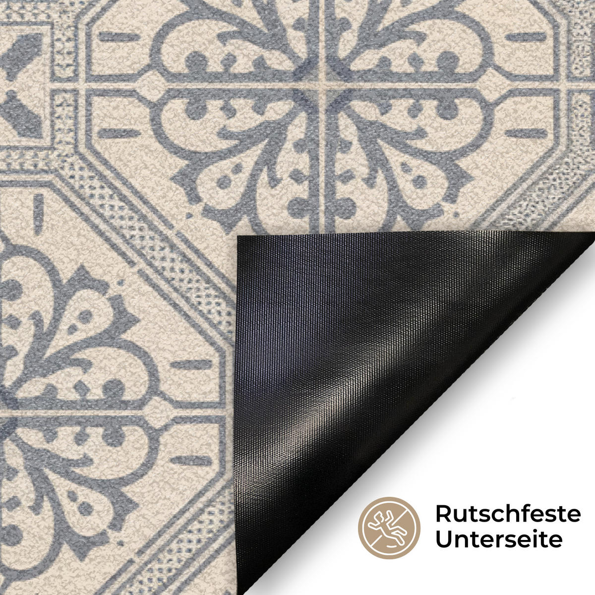 FUSSMATTE Willkommen - Klassisch - Grau 60x40 cm - Beige, Kunststoff (60/0.4cm) - MuchoWow