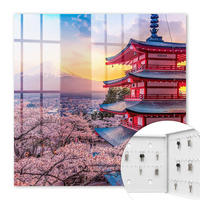 SCHLÜSSELBOX Weiß 30x30 cm – Türöffnung nach rechts - Japanische Harmonie - Pink, Metall (30/30/5cm) - TULUP