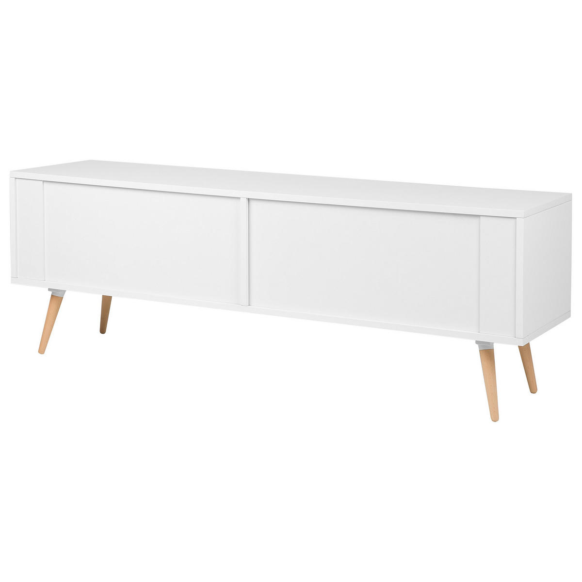 TV-MÖBEL Weiß, Grau, Hellbraun INDIANA 40/160/55 cm - Weiß, Holzwerkstoff (160/55/40cm) - Beliani