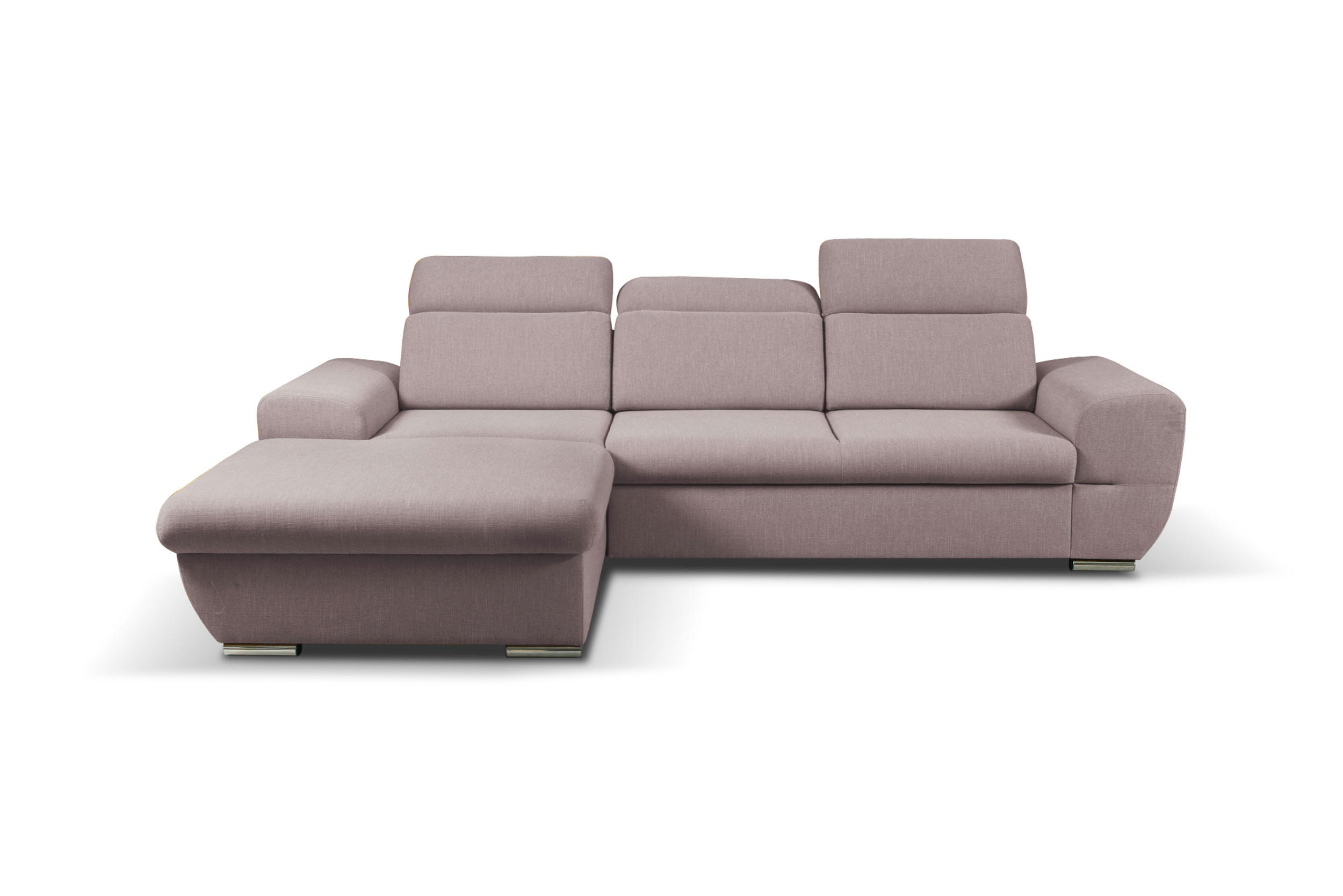 ECKSOFA - FRENSO - Links, Rosa (Ronda 61) - Rosa, Holzwerkstoff (281/183cm) - Möblo