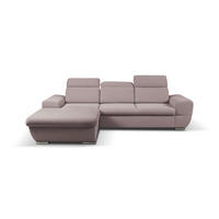 ECKSOFA - FRENSO - Links, Rosa (Ronda 61) - Rosa, Holzwerkstoff (281/183cm) - Möblo