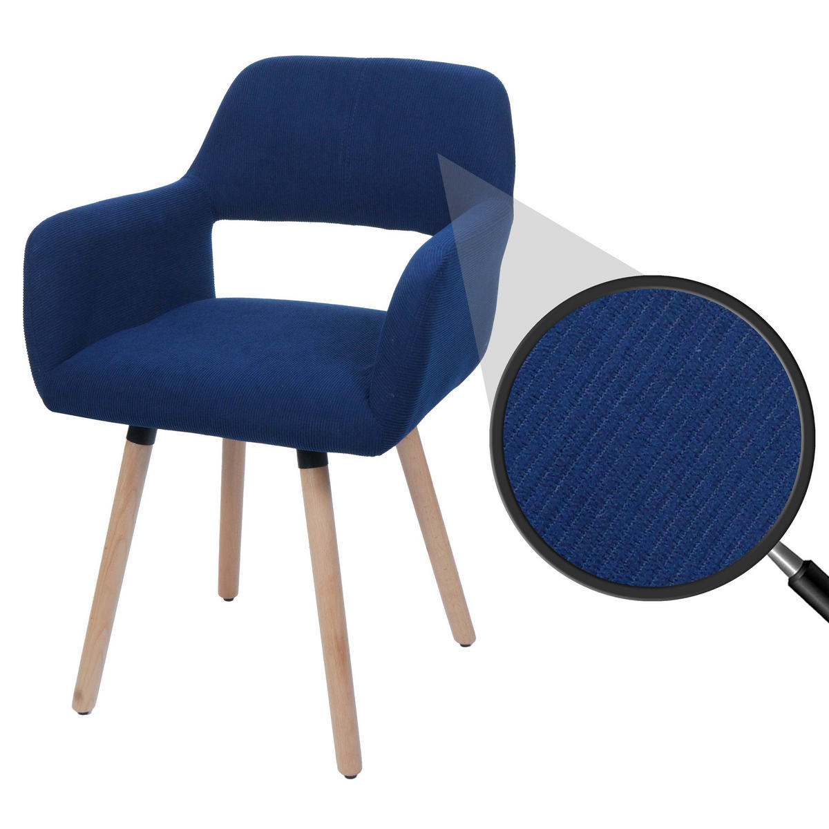 ESSZIMMERSTUHL Blau - Blau, Textil (56/80/53cm) - MCW