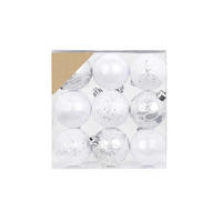 WEIHNACHTSORNAMENTE 9er-Set Ornamente weiß Mix 6 cm - Weiß, Kunststoff (6/6/6cm) - LAALU