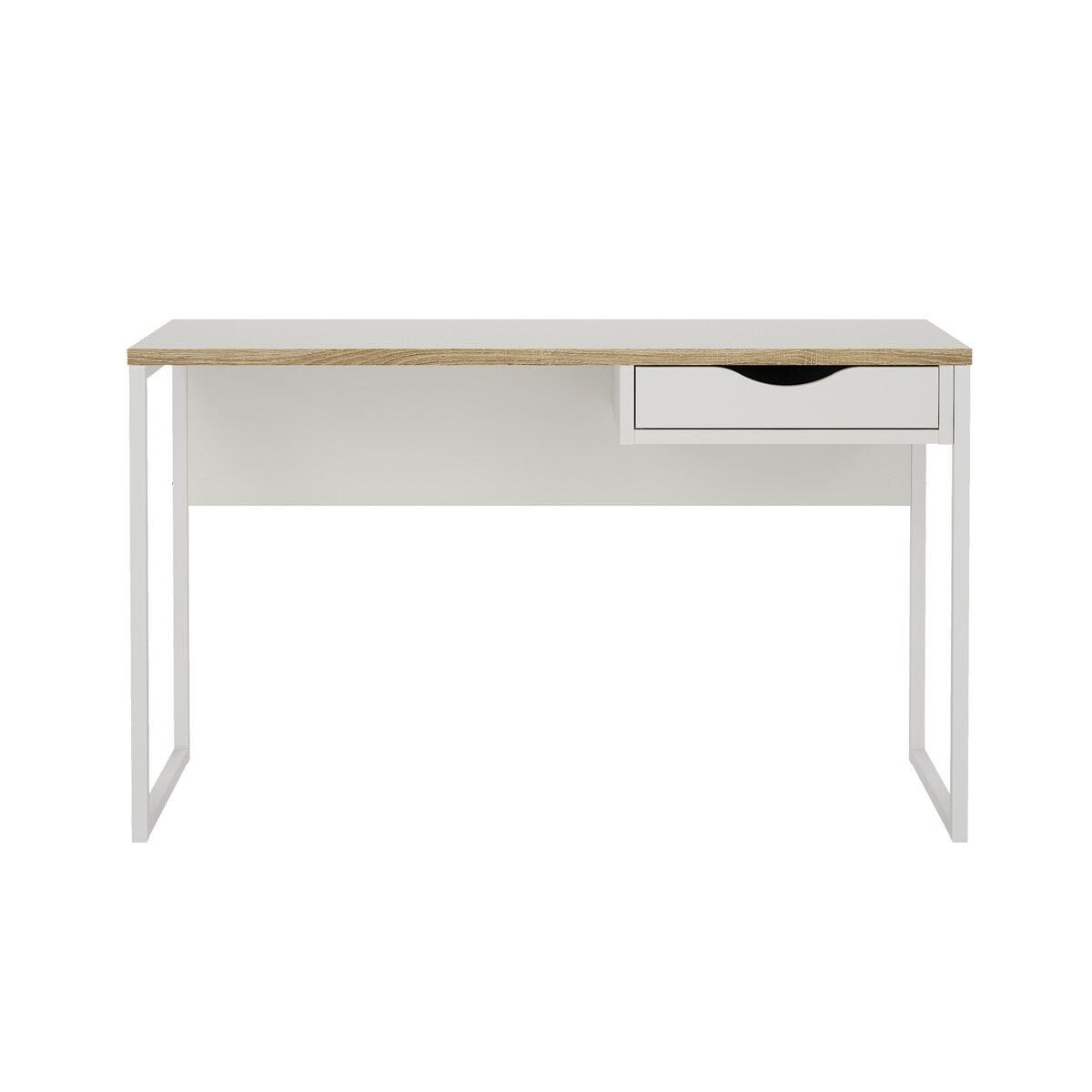 SCHREIBTISCH mit 1 Schublade und Metallgestell function 130/48,4/76,8 cm - Weiß, Holzwerkstoff (130/48.4/76.8cm) - Calicosy