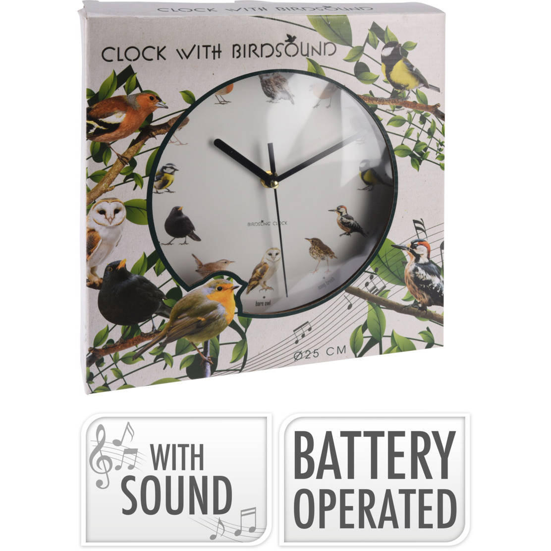 WANDUHR Vogelgeräusche - Anthrazit, Kunststoff (5/26.5/27cm) - Home Styling Collection