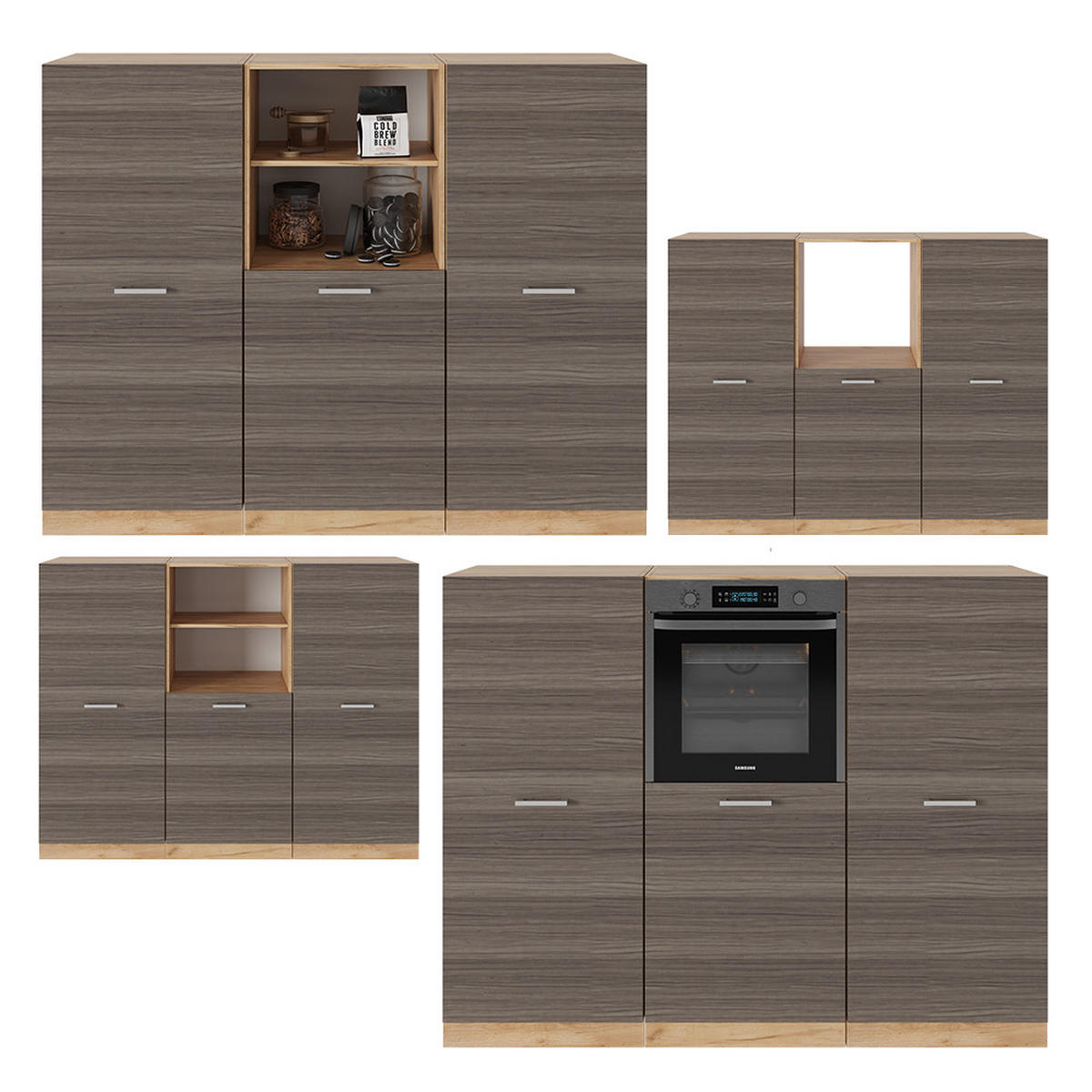 Honigeiche/Grau, Holzwerkstoff (180/81.6/46cm) - Vicco