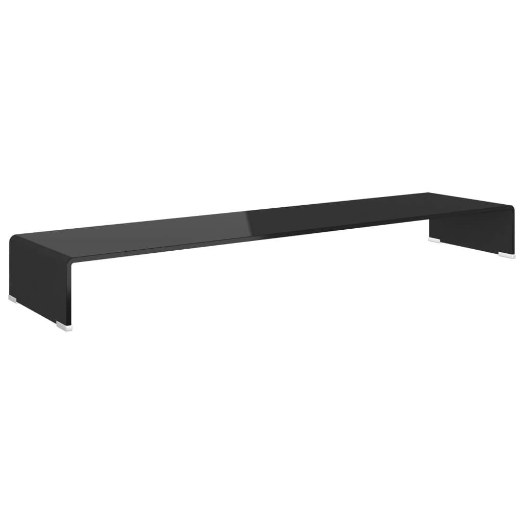 TV-TISCH/BILDSCHIRMERHÖHUNG Glas Schwarz 120/30/13 Cm - Schwarz, Glas (120/30/13cm) - vidaXL