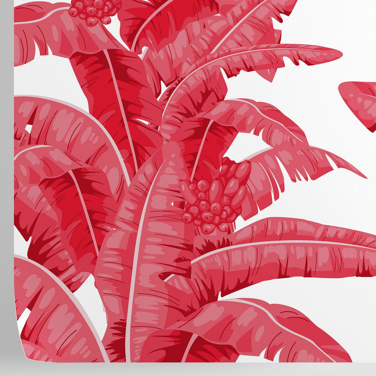 TAPETE Palmen aus echtem Papier, 200x280cm, 8 Bögen - Rot, Papier (200/280cm) - WALLPAPERS4BEGINNERS