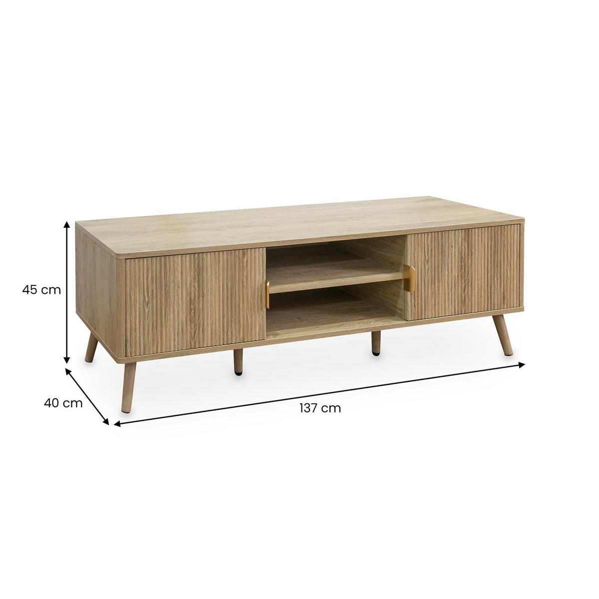 LOWBOARD ALMA Eiche - Eichefarben, Holzwerkstoff (137/45/40cm) - IDIMEX