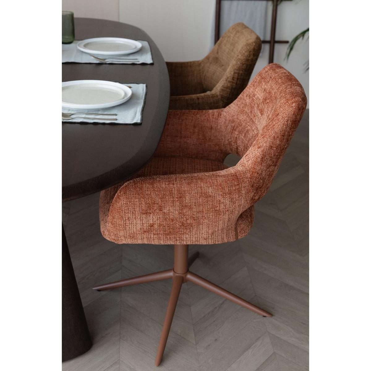 ESSZIMMERSTÜHLE Merel Armleuning Oranje - 2 er Set - Rot, Kunststoff (60/85/62cm) - Housecraft Living
