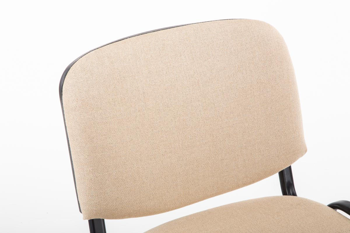 BESUCHERSTUHL Keen mit Stoffbezug, Gestell Schwarz / Bezug Creme - Schwarz/Naturfarben, Textil/Metall (53/83/53cm) - TPFLiving