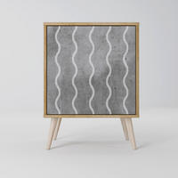SIDEBOARD WAVES OF CONCRETE, Eichefarben, 57,5x42x77,5 cm, Schräge Buchenholzfüße - Eichefarben/Buchefarben, Holzwerkstoff/Buchenholz (57.5/77.5/42cm) - SpaceRebels