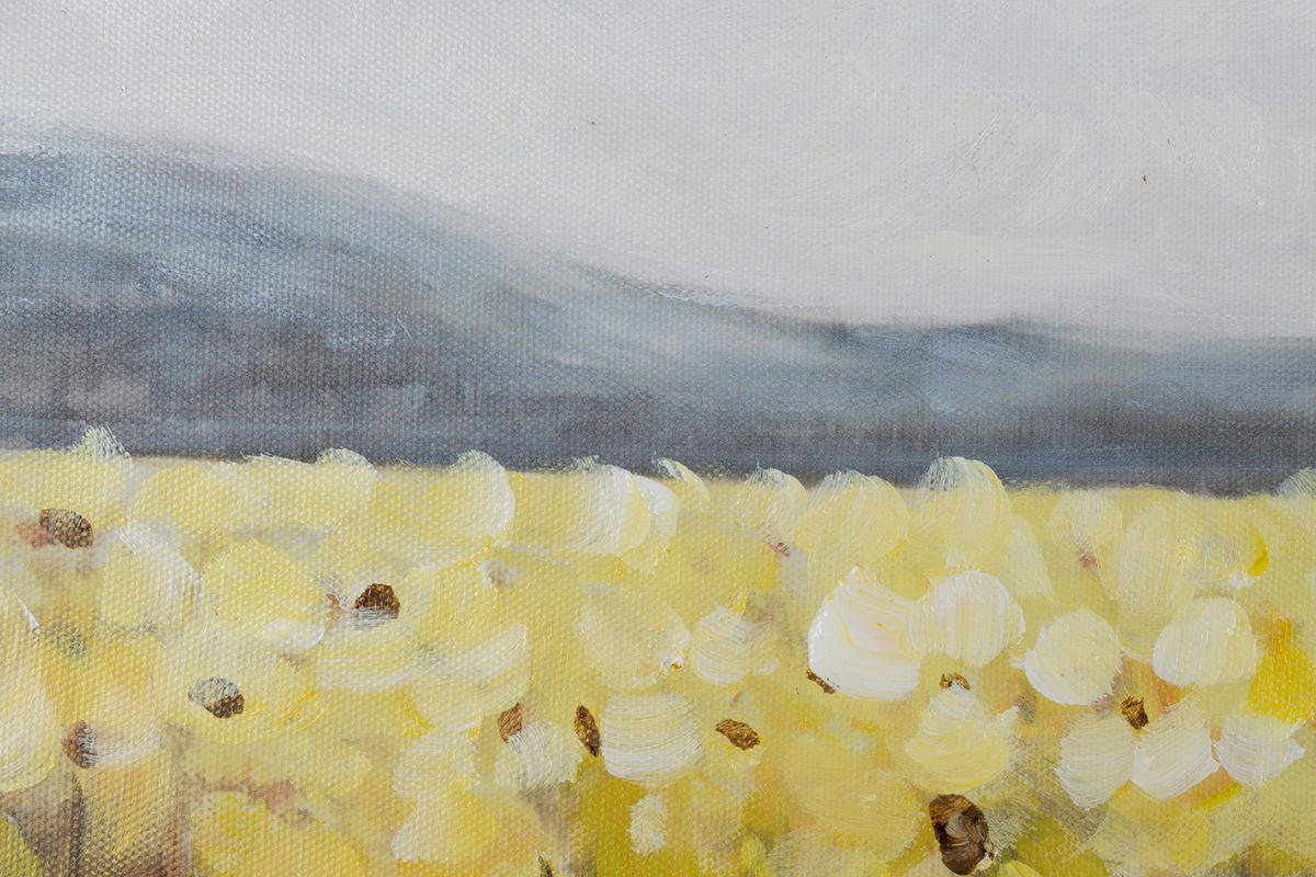 ACRYLBILD HANDGEMALT 120/60 cm - Gelb/Braun, Holz/Textil (120/60cm) - KUNSTLOFT