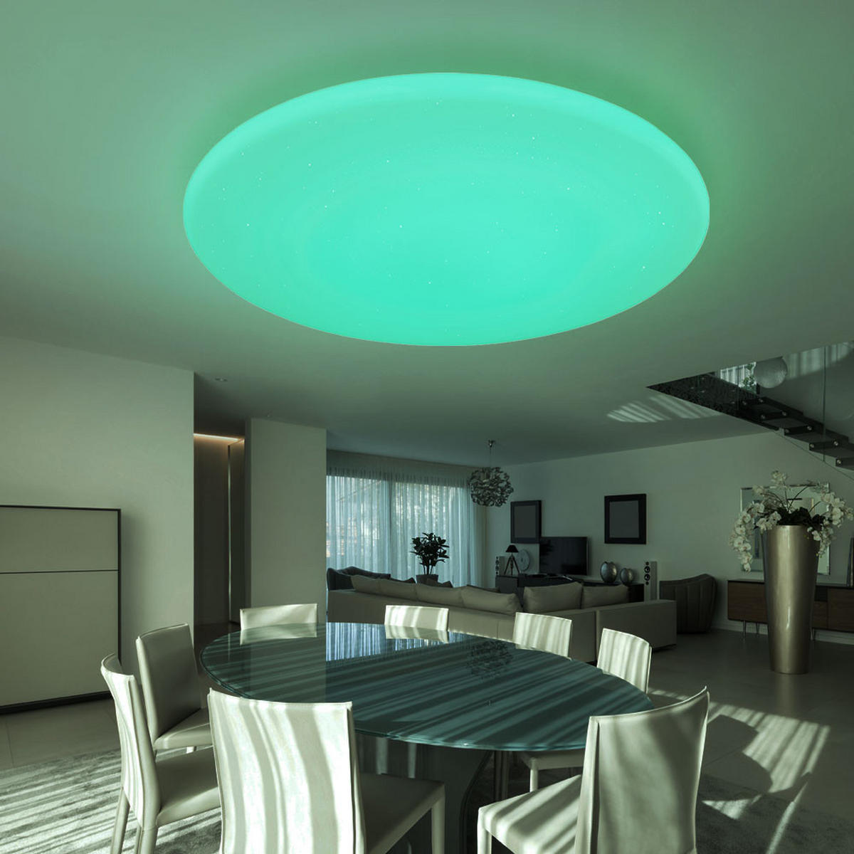 LED DECKENLEUCHTE Metall Weiß RENA - Weiß, Metall (70/70/8cm) - Globo Lighting