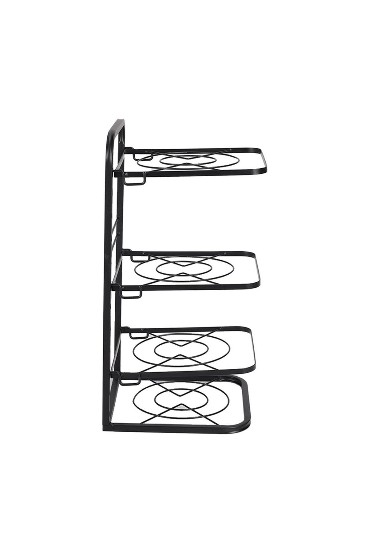 TOPFREGAL 4-stufig aus Eisen in Schwarz Stabile Sturktur Gute Luftzirkulation Shutzschichtung 26,5 x 26 x 52,5 cm - Schwarz, Metall (26.5/52.5/26cm) - Livingandhome