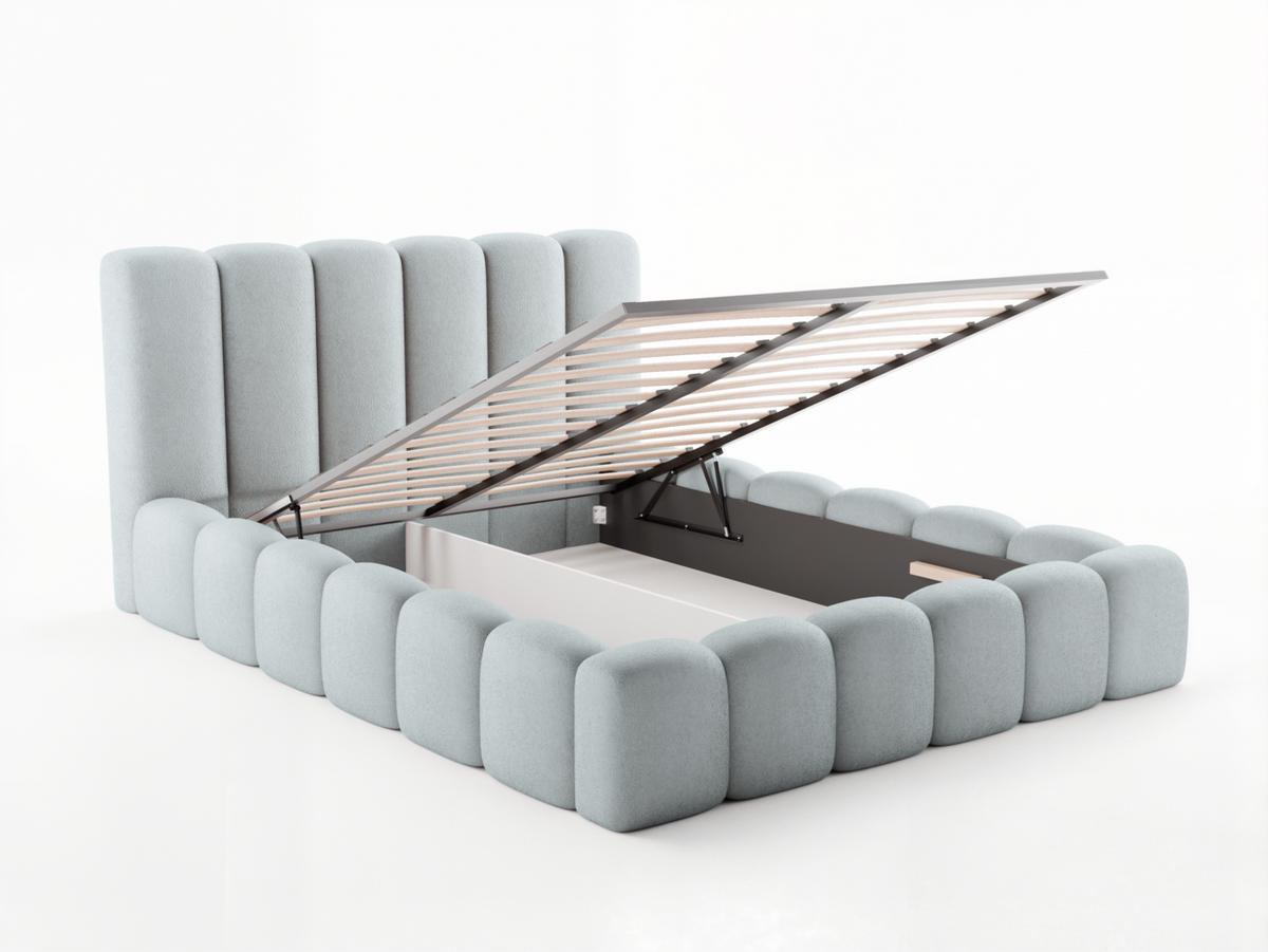 POLSTERBETT VELORA 160x200 GRAU - Grau, Textil (160/200cm) - Luxkor24