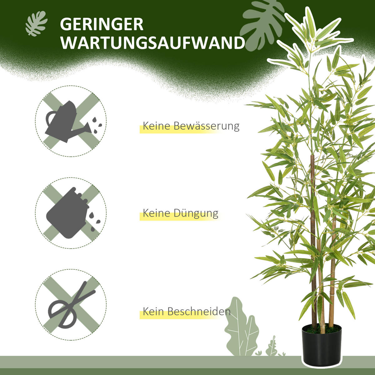 KÜNSTLICHE Pflanzen Grün 15.0/15.0/120.0cm - Grün, Kunststoff (120cm)
