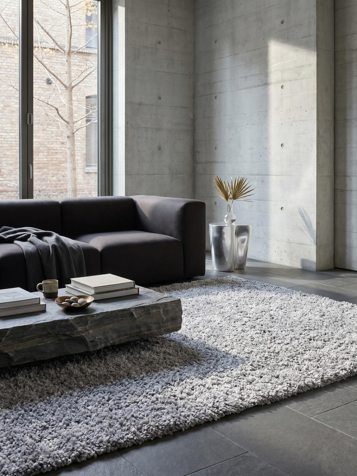 HOCHFLORTEPPICH Shaggy Uni Kuschelig Waschbar Wohnzimmer Strapazierfähig Hellgrau 140x200 cm – RHEIN - Grau, Textil (200/140cm) - KADIMA DESIGN