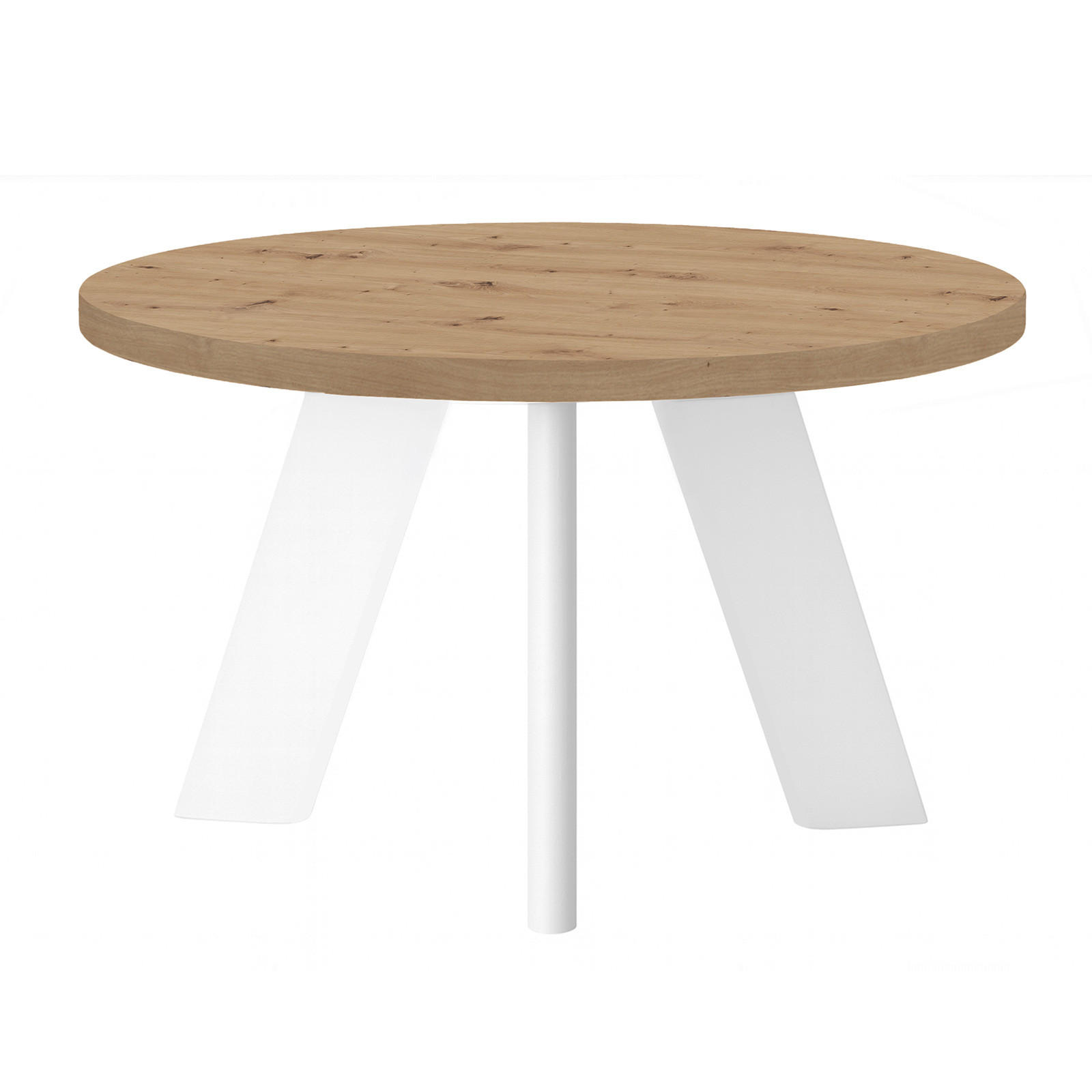 COUCHTISCH LEX Durchmesser 75 cm, Minimalistisch und zeitlos, Eiche Artisan/Weiß - Eiche Artisan/Weiß, Holz (60/60/41cm) - Dekori_Interiors