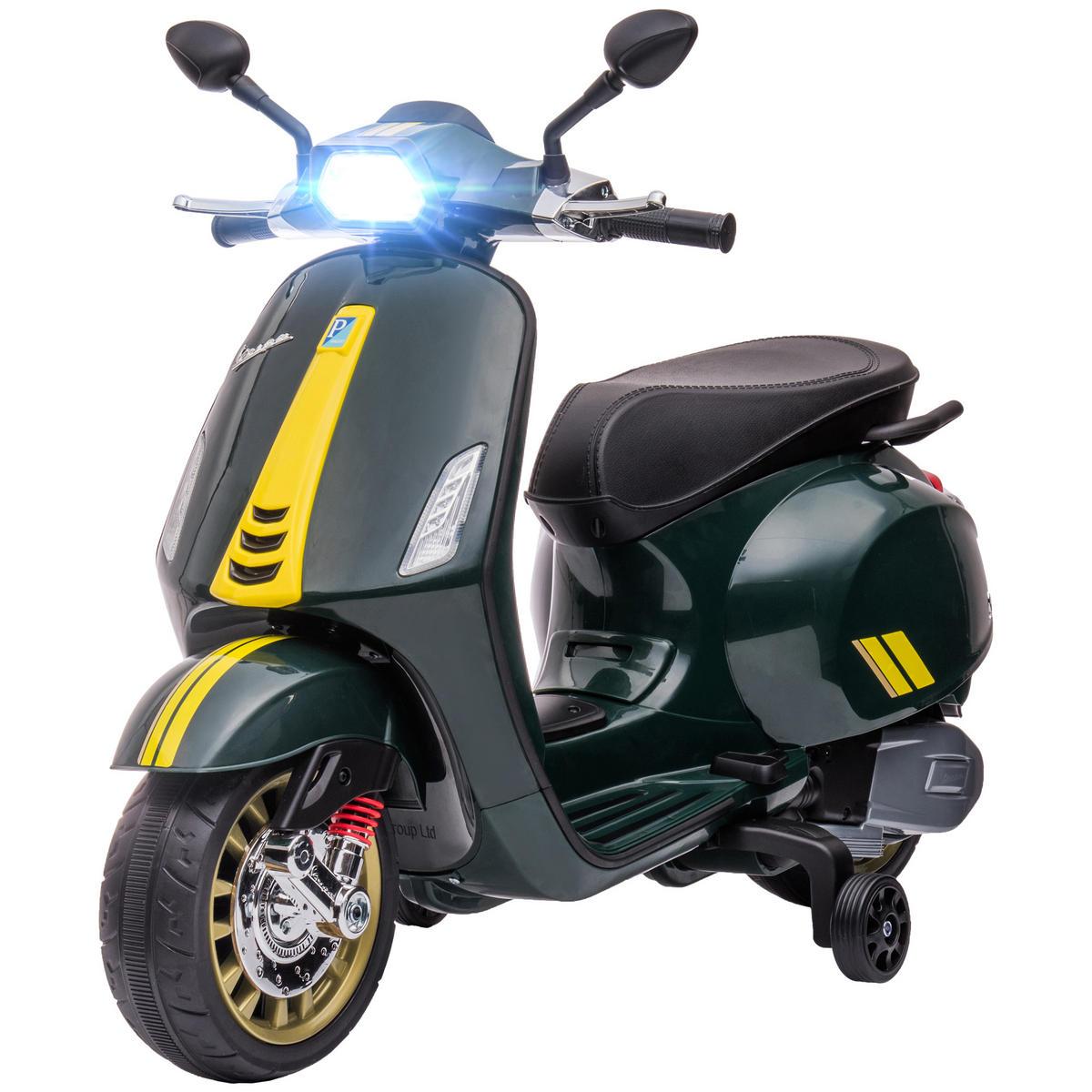 ELEKTRO-KINDERAUTO DE-13109 Stützräder Grün - Dunkelgrün, Kunststoff (107/47/73cm) - ComfortXL
