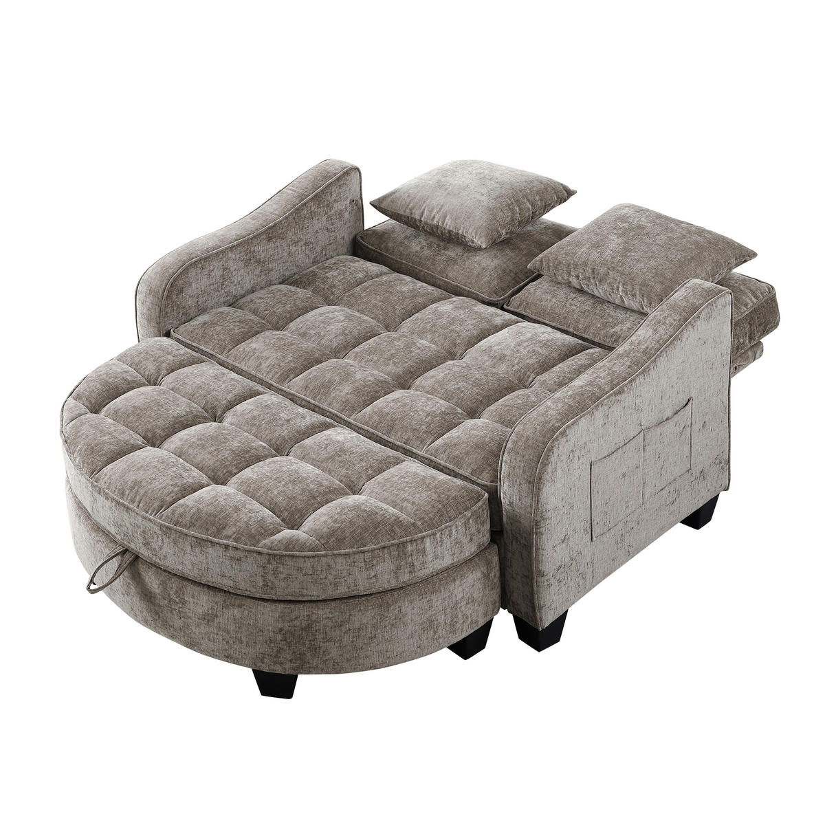 SCHLAFSOFA DE-34590 2-in-1 mit Stauraumhocker Braun - Braun, Holzwerkstoff (129/93/132cm) - ComfortXL